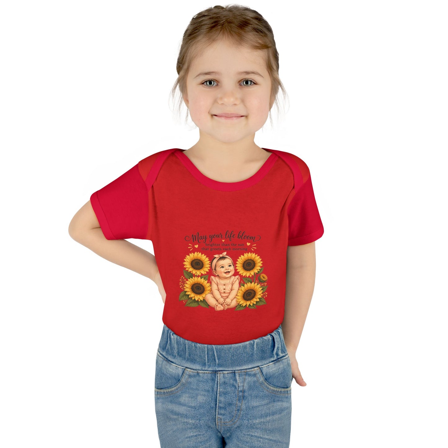 Sunflower Baby Bodysuit – "May Your Life Bloom" Infant Onesie