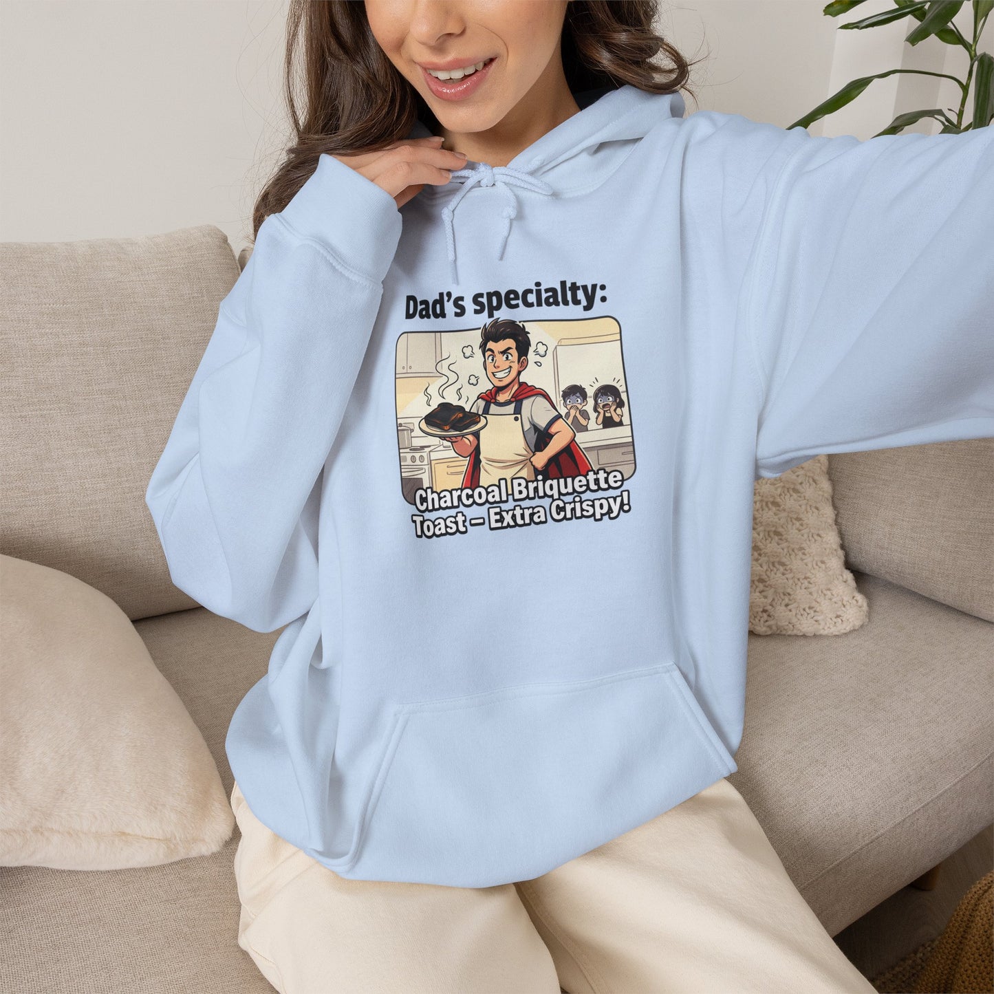 Dad’s Specialty: Charcoal Grilling Hooded Sweatshirt — Funny BBQ Dad Gift