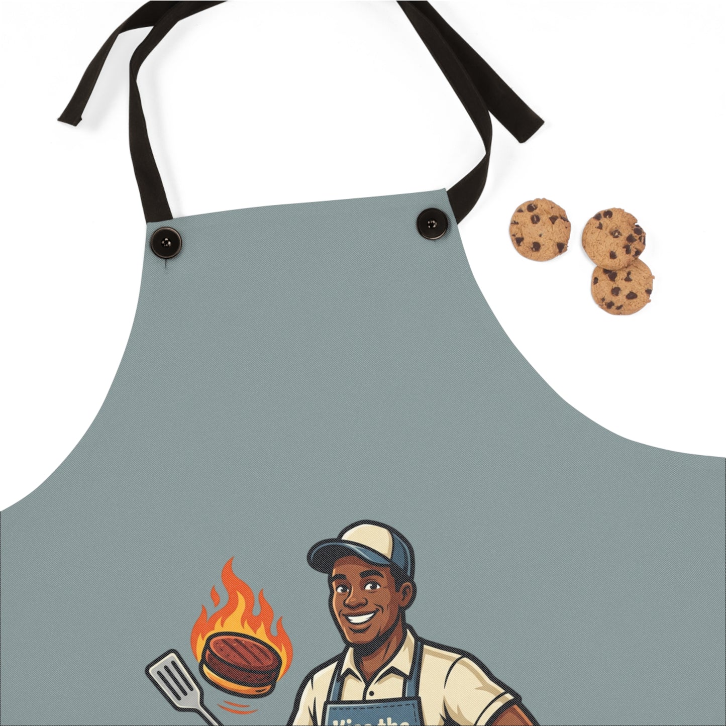 Apron — Funny Grilling Dad BBQ Apron: "Perfectly grilled to well-done... actually well-burnt. You're welcome!"