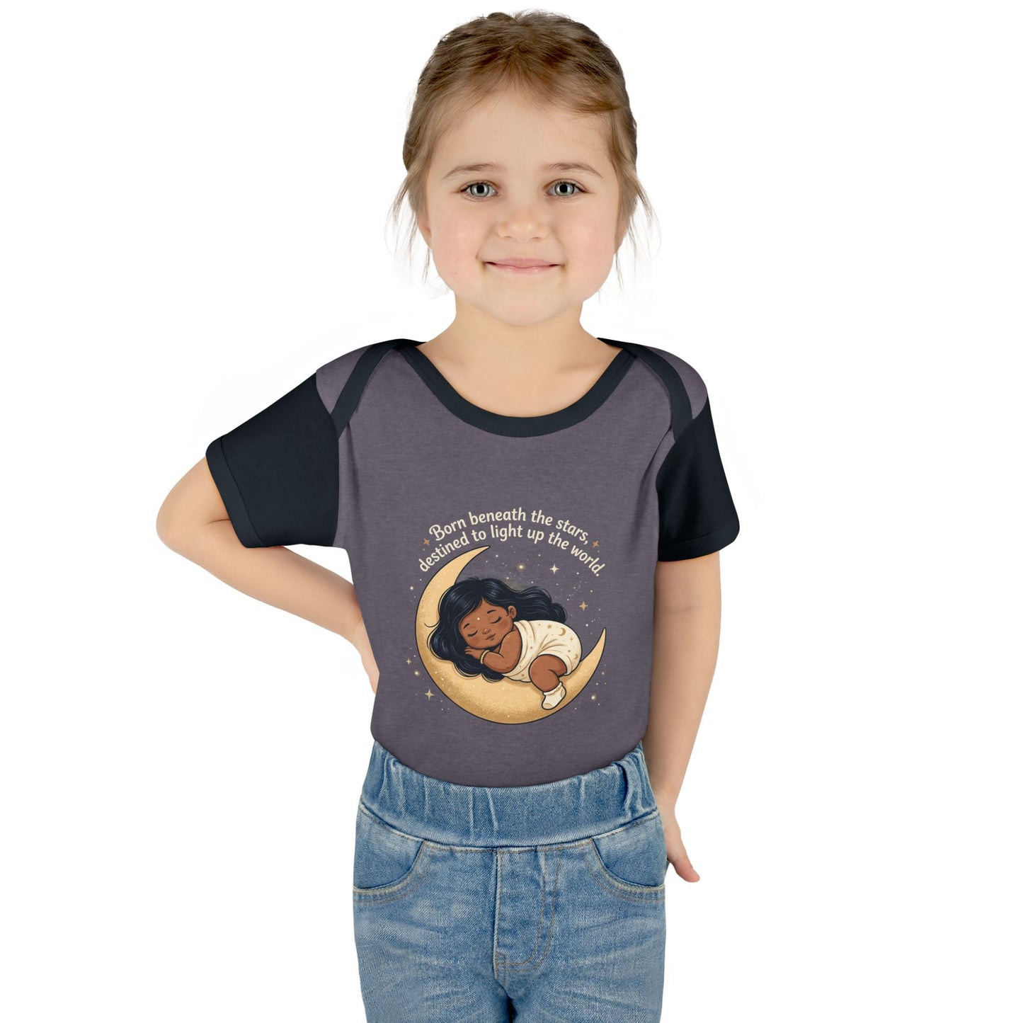 Newborn Moon Baby Bodysuit — "Born Beneath the Stars" Infant Onesie