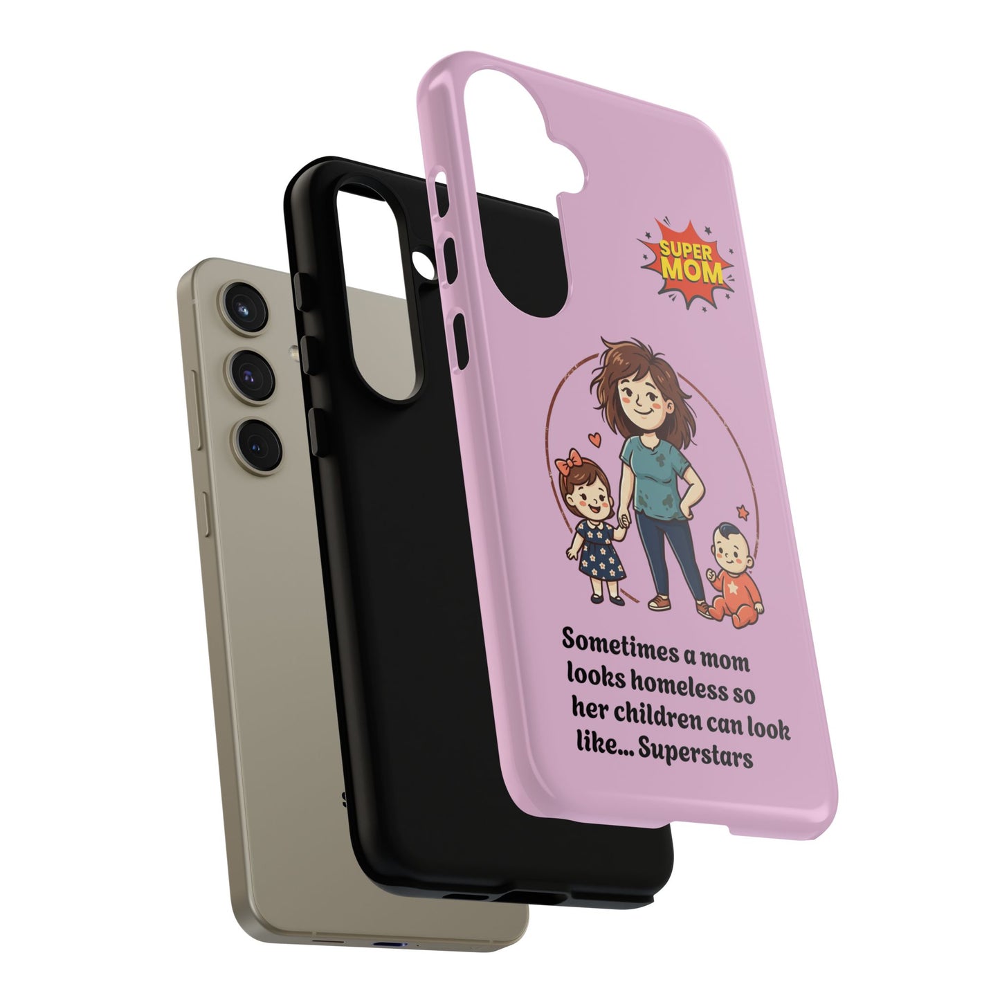 Super Mom Phone Case | Pink Phone Case, Mom Quote