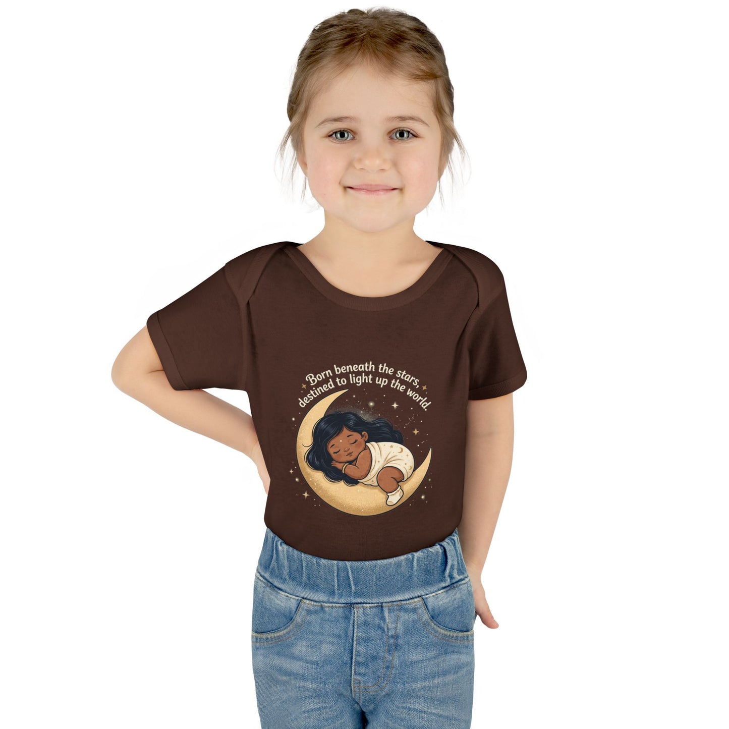 Newborn Moon Baby Bodysuit — "Born Beneath the Stars" Infant Onesie