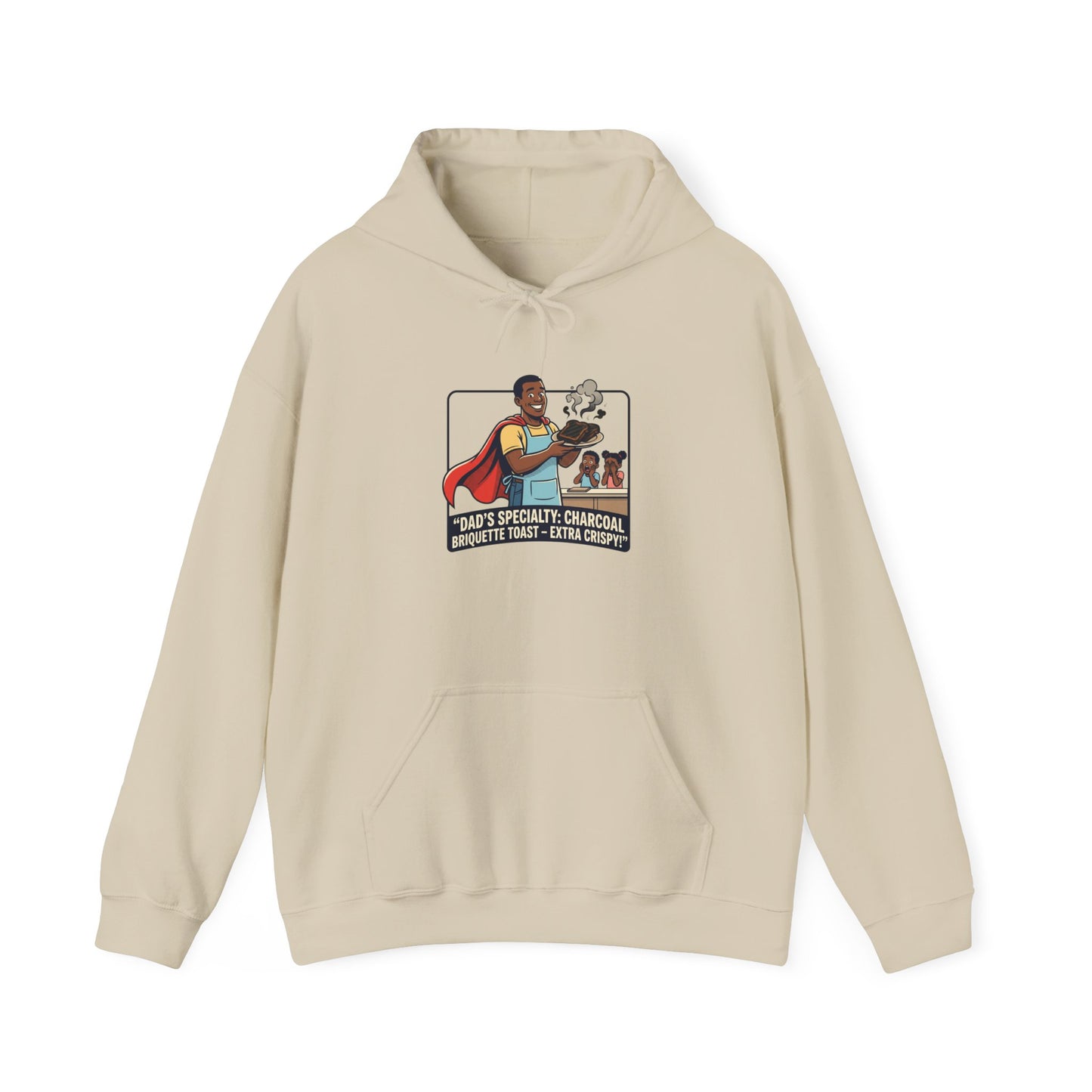 Hoodie — 'Dad's Specialty Charcoal Grilled Toast' Retro BBQ Chef Graphic