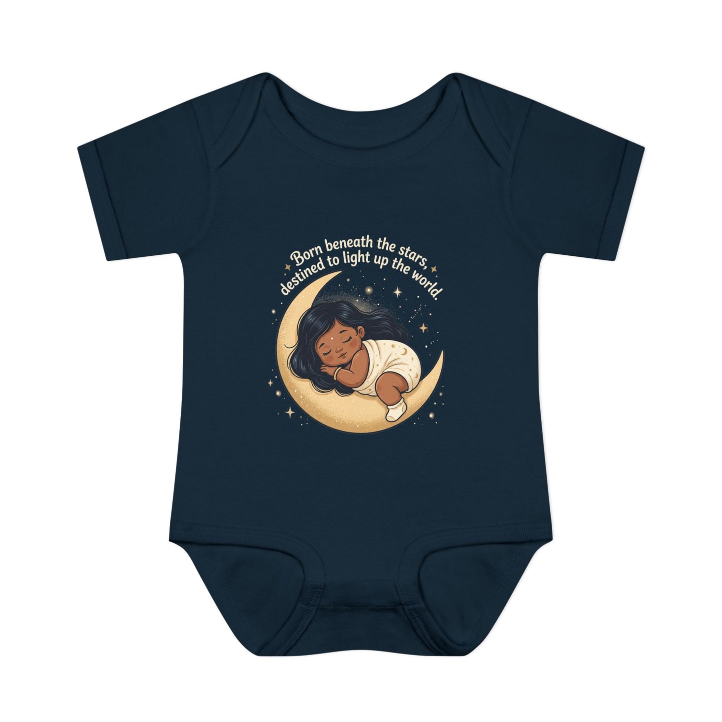 Newborn Moon Baby Bodysuit — "Born Beneath the Stars" Infant Onesie