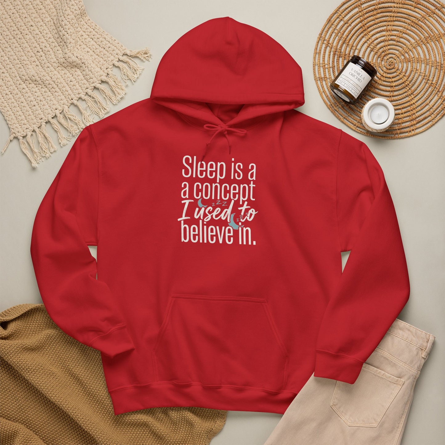 Sleep Is a Concept Hoodie – Funny Insomnia Quote Pullover