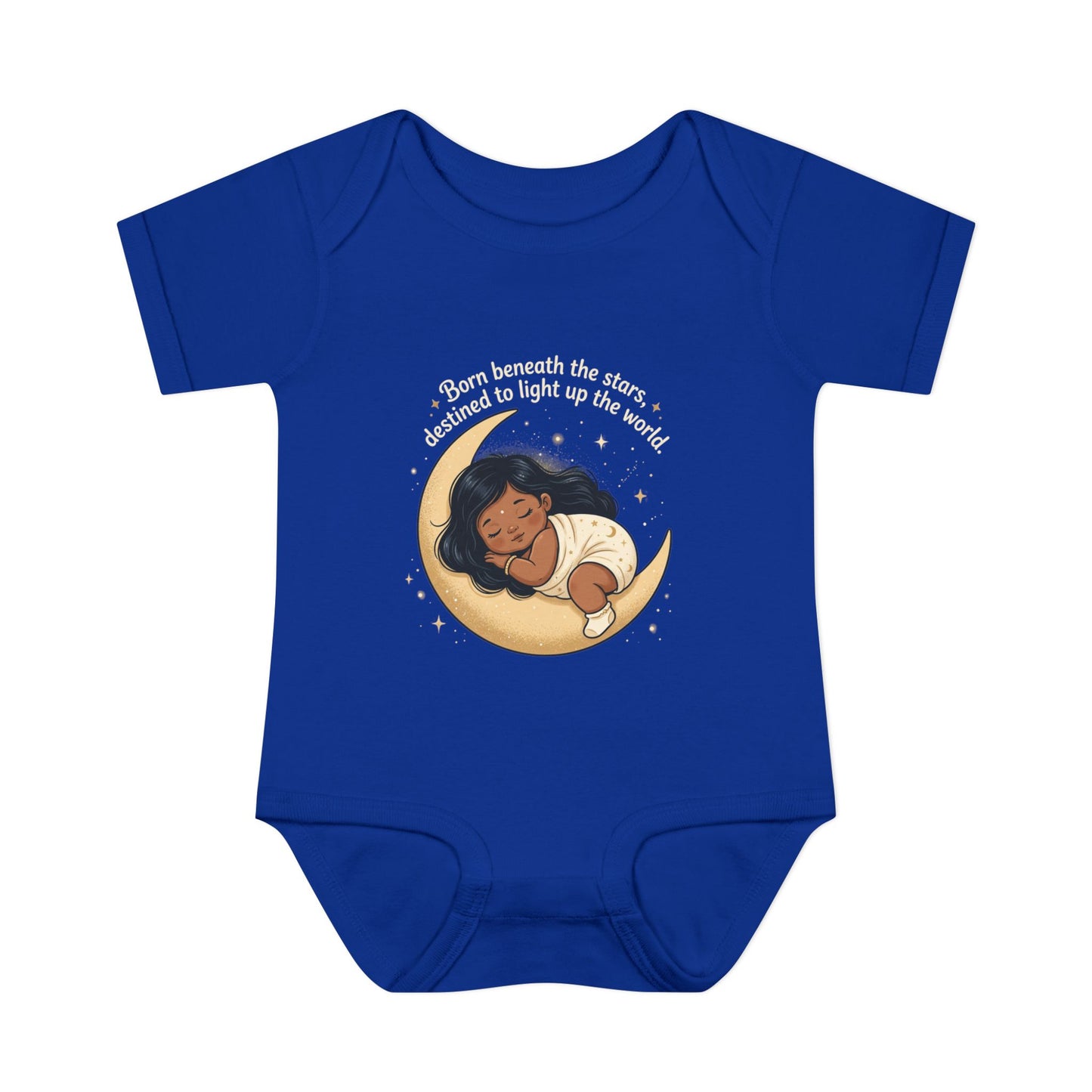 Newborn Moon Baby Bodysuit — "Born Beneath the Stars" Infant Onesie