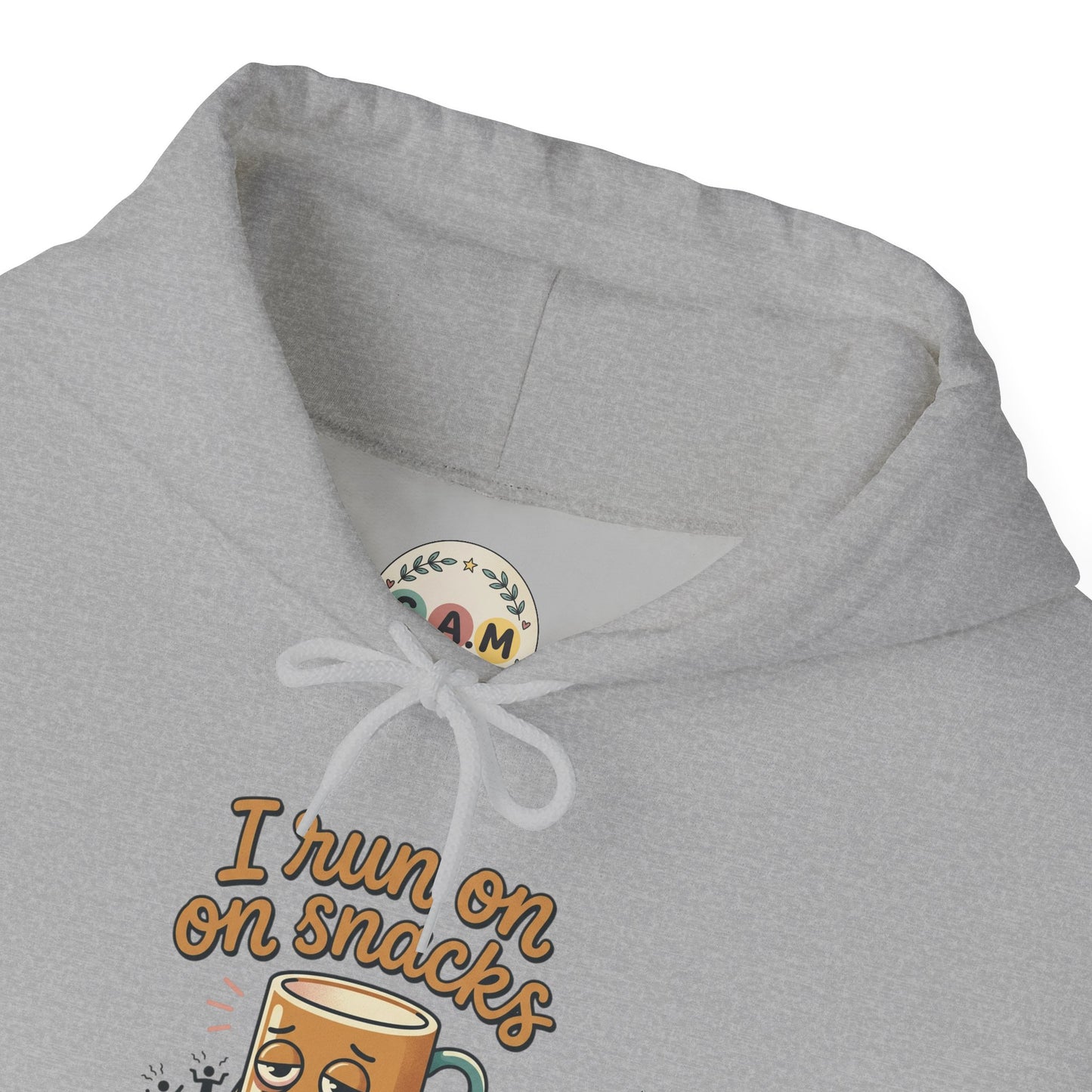 Coffee Mug Hoodie - "I Run on Coffee and Tiny Human Drama" Funny Mom Sweatshirt