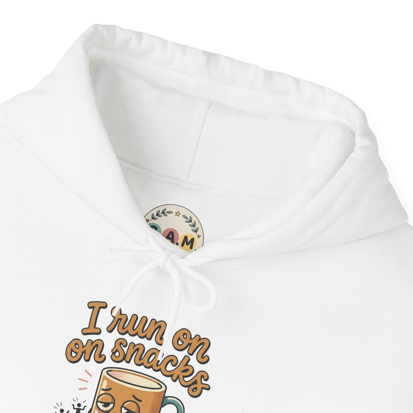 Coffee Mug Hoodie - "I Run on Coffee and Tiny Human Drama" Funny Mom Sweatshirt