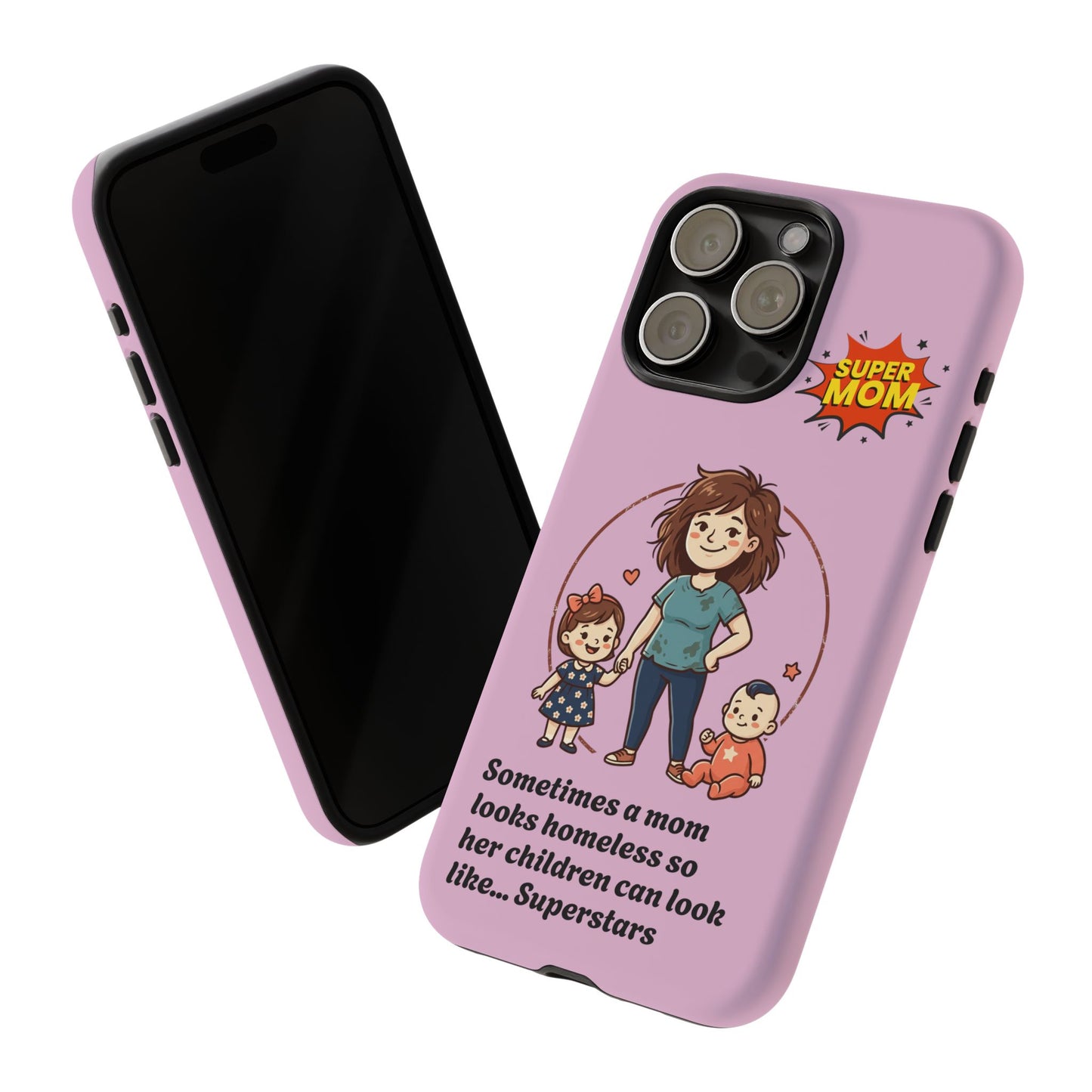 Super Mom Phone Case | Pink Phone Case, Mom Quote