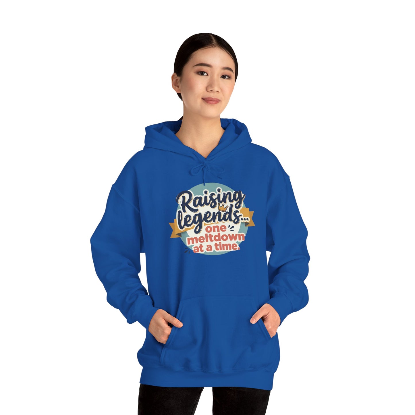 Hoodie — "Raising Legends... one meltdown at a time" Retro Parenthood Sweatshirt