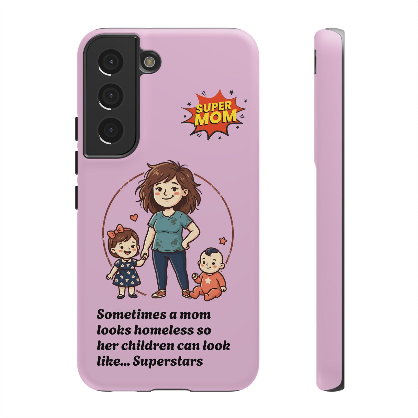 Super Mom Phone Case | Pink Phone Case, Mom Quote