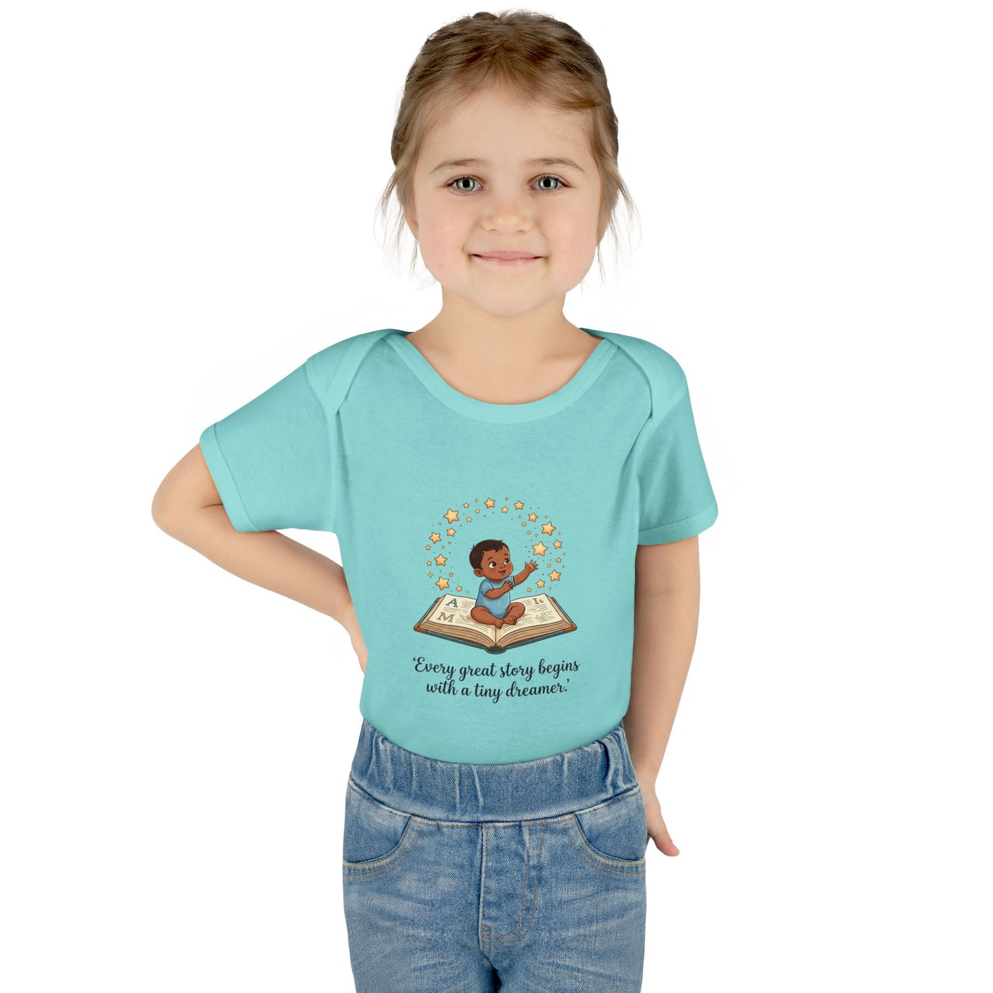 Baby Bodysuit - "Every Great Story Begins with a Tiny Dreamer" Illustrated Infant Onesie