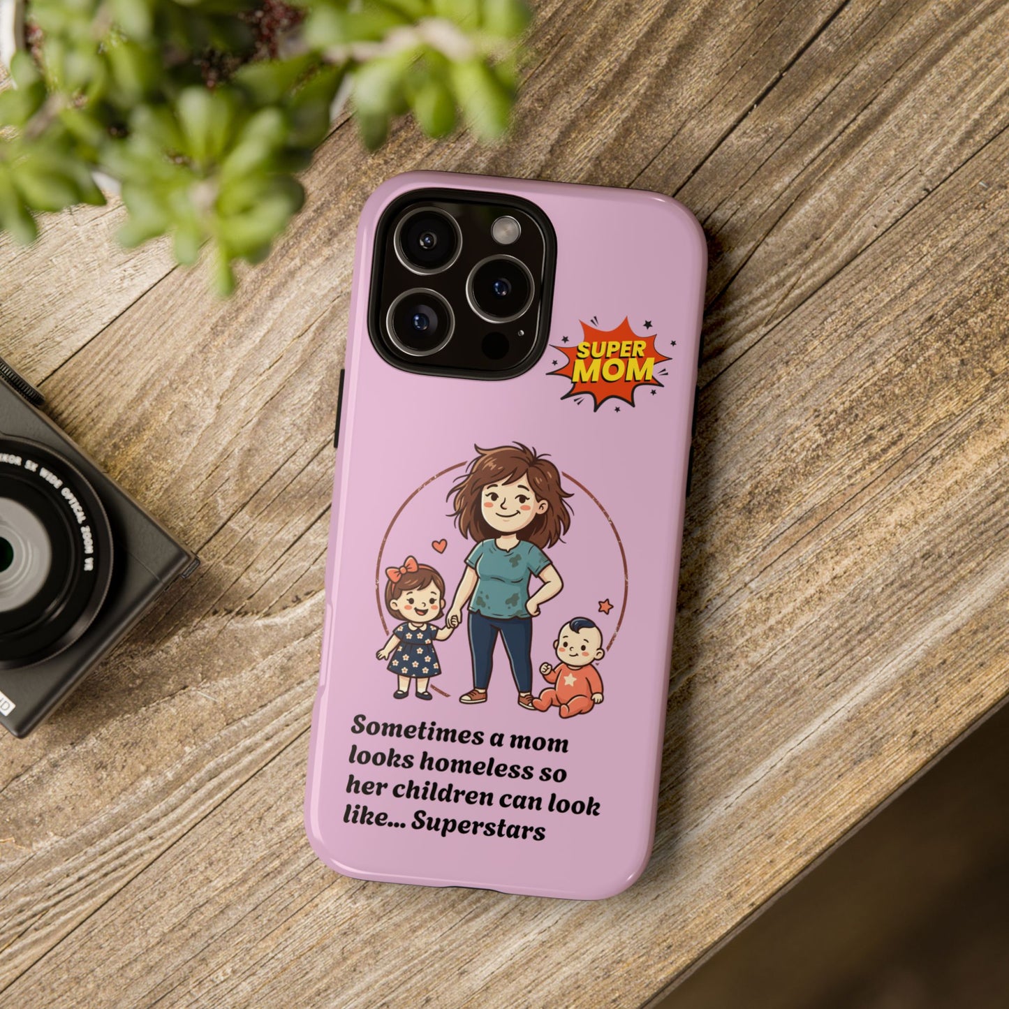 Super Mom Phone Case | Pink Phone Case, Mom Quote