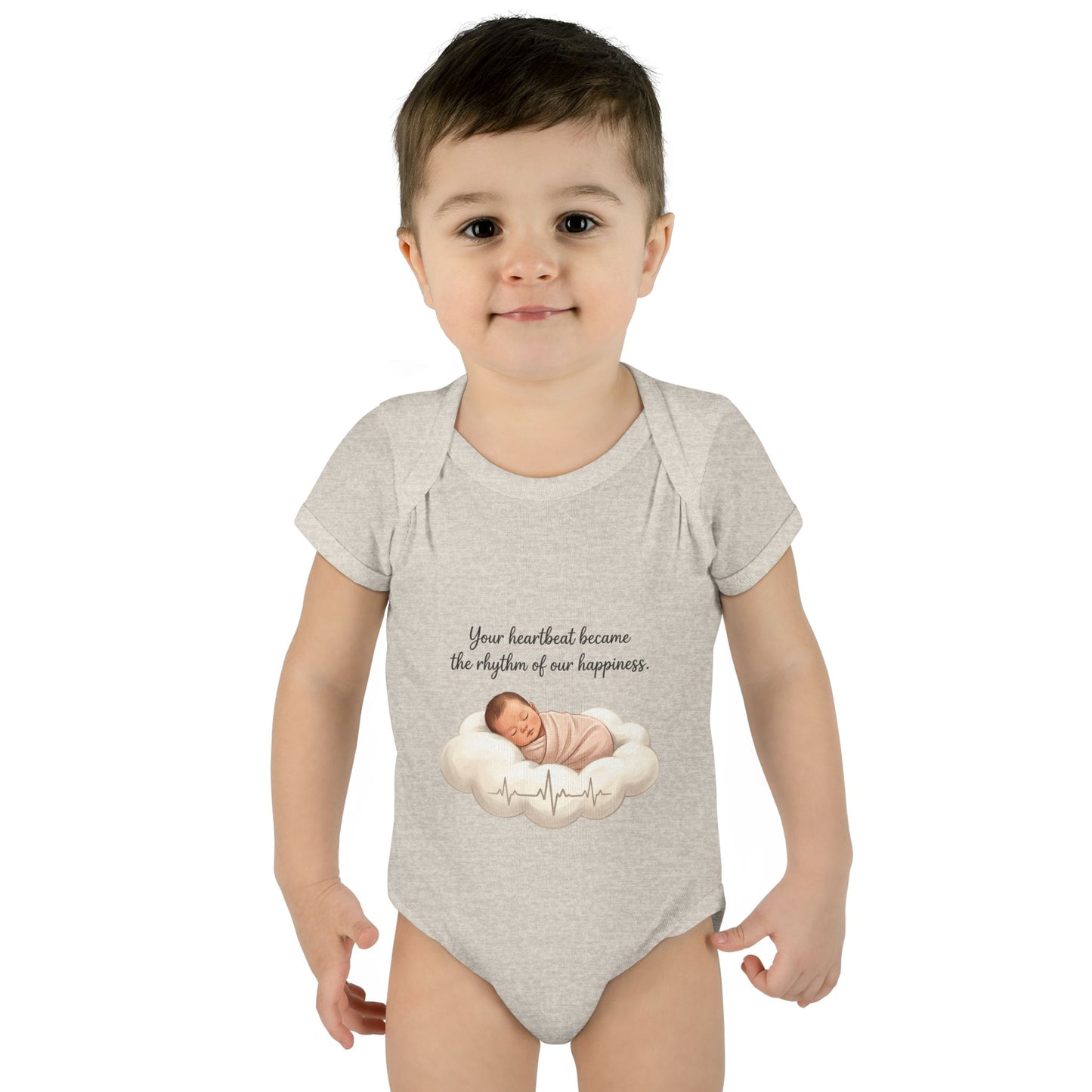 Infant Bodysuit — "Your heartbeat became the rhythm of our happiness" Newborn Baby Gift