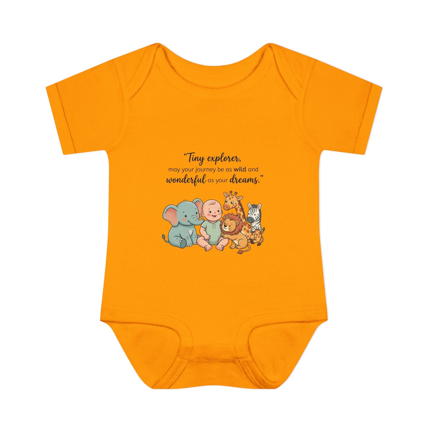Baby Bodysuit — "Tiny Explorer" Cute Animal Nursery Onesie