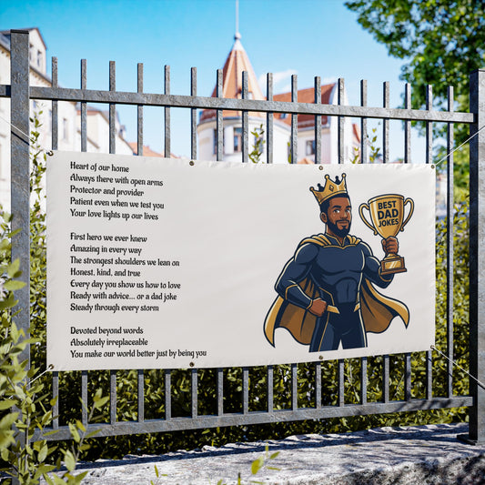 Best Dad Ever Vinyl Banner – Superhero Father Tribute with Poem