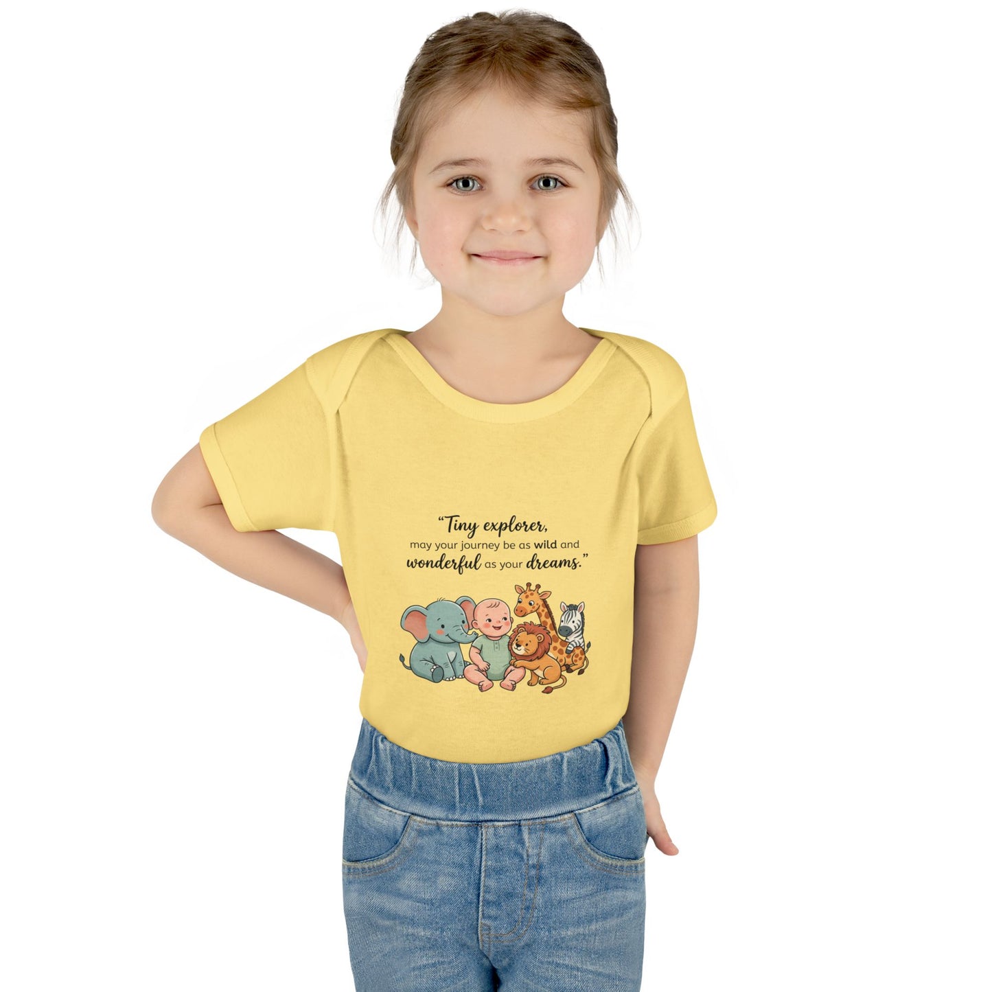 Baby Bodysuit — "Tiny Explorer" Cute Animal Nursery Onesie