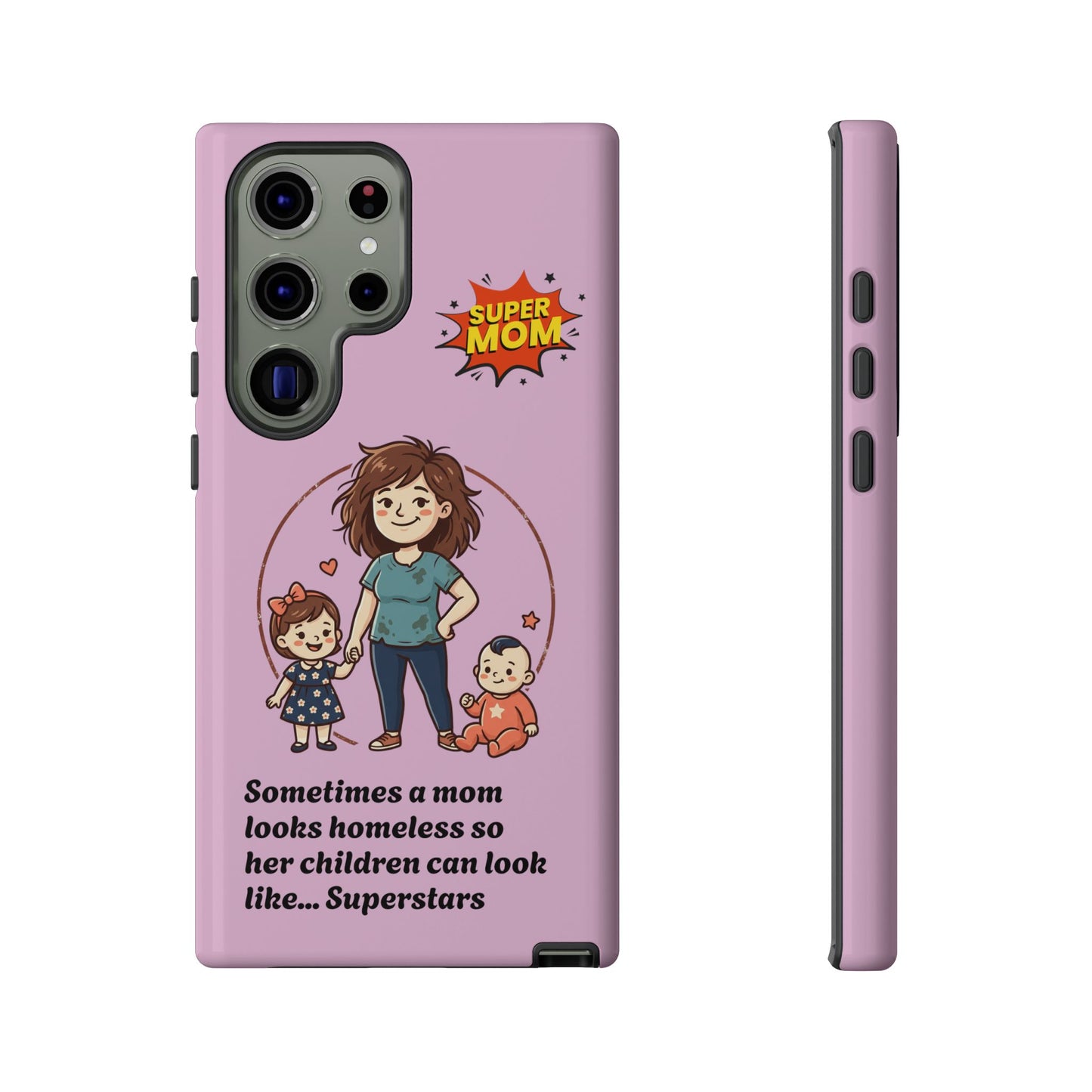 Super Mom Phone Case | Pink Phone Case, Mom Quote