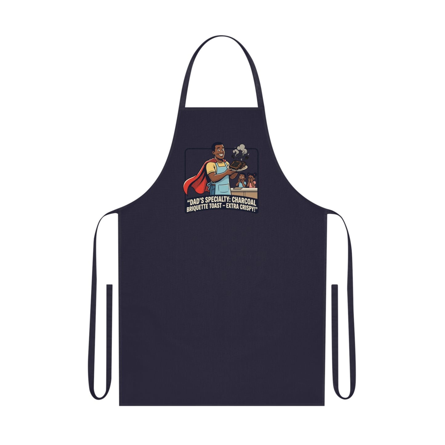 Barbecue Dad Cotton Apron – “Dad’s Specialty: Charcoal, Brisket, Extra Crispy”
