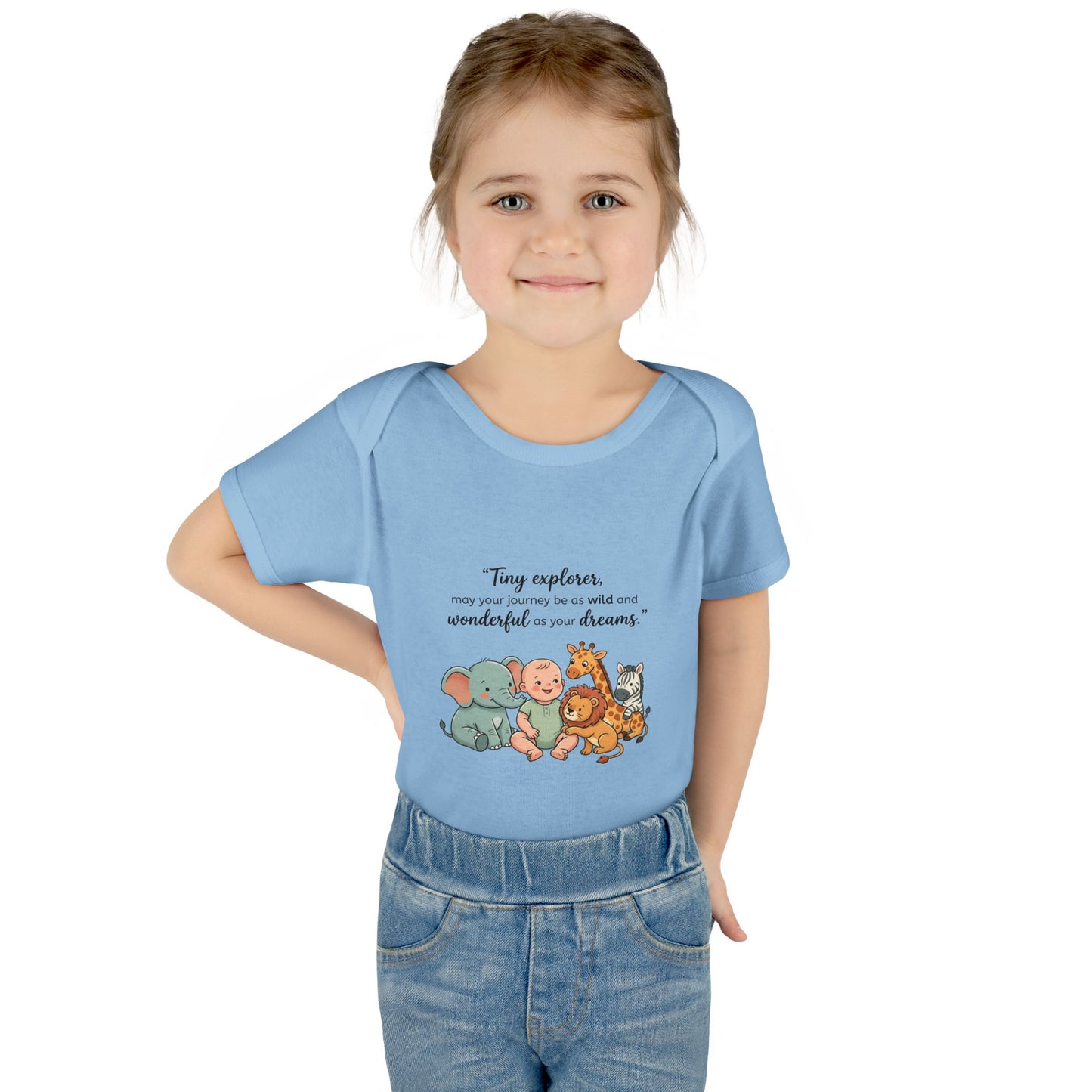 Baby Bodysuit — "Tiny Explorer" Cute Animal Nursery Onesie